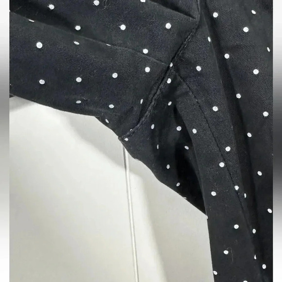 Tommy Hilfiger Womens Black Stretch Slim Chino Polka Dots Pants Flat Front - Picture 3 of 7